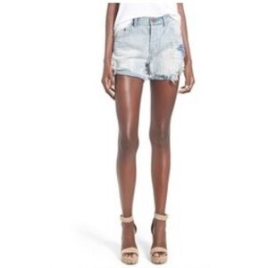 One Teaspoon Florence Chargers Distressed Jean Shorts